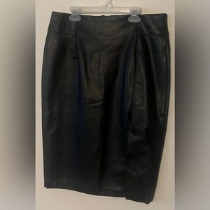 H&M Faux Leather Skirt with Slit